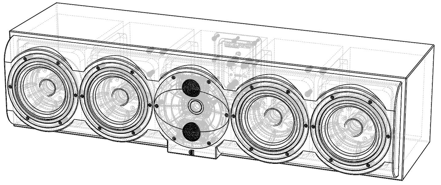 Perlisten Centre Speaker S7c Line Drawing