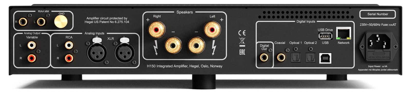 Hegel H150 Integrated Streaming Amplifier Back