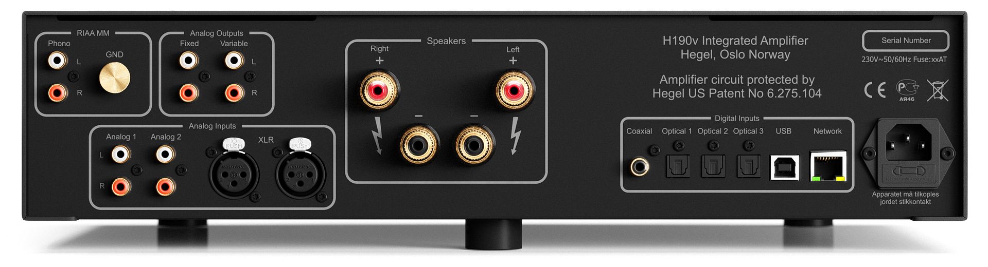 Hegel H190v Integrated Streaming Amplifier Back