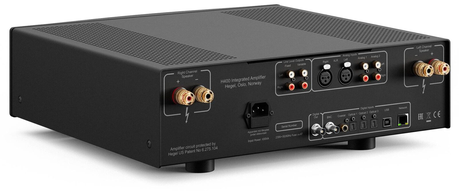 Hegel H400 Integrated Streaming Amplifier Diagonal Back