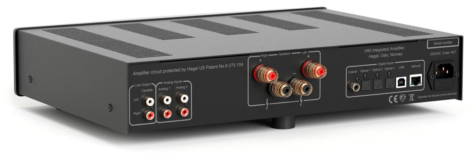 Hegel H95 Integrated Streaming Amplifier Back Diagonal 1