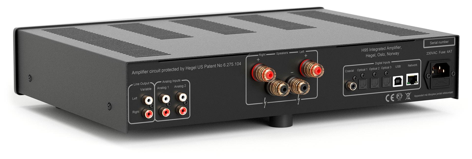 Hegel H95 Integrated Streaming Amplifier Back Diagonal 1