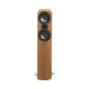 Q Acoustics 3050c Floorstanding Speakers Front View Without Grille Pin Oak
