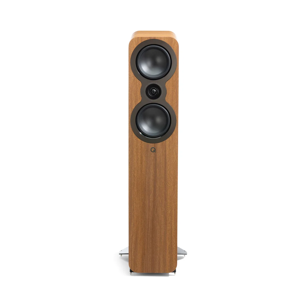 Q Acoustics 3050c Floorstanding Speakers Front View Without Grille Pin Oak