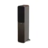 Q Acoustics 3050c Floorstanding Speakers With Grille Front Side View Claro Walnut