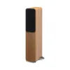 Q Acoustics 3050c Floorstanding Speakers With Grille Front Side View Pin Oak