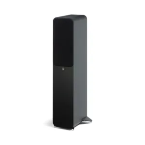 Q Acoustics 3050c Floorstanding Speakers With Grille Front Side View Satin Black