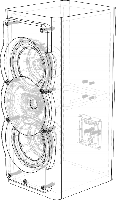 Perlisten Monitor Speaker A3m Line Drawing Transp