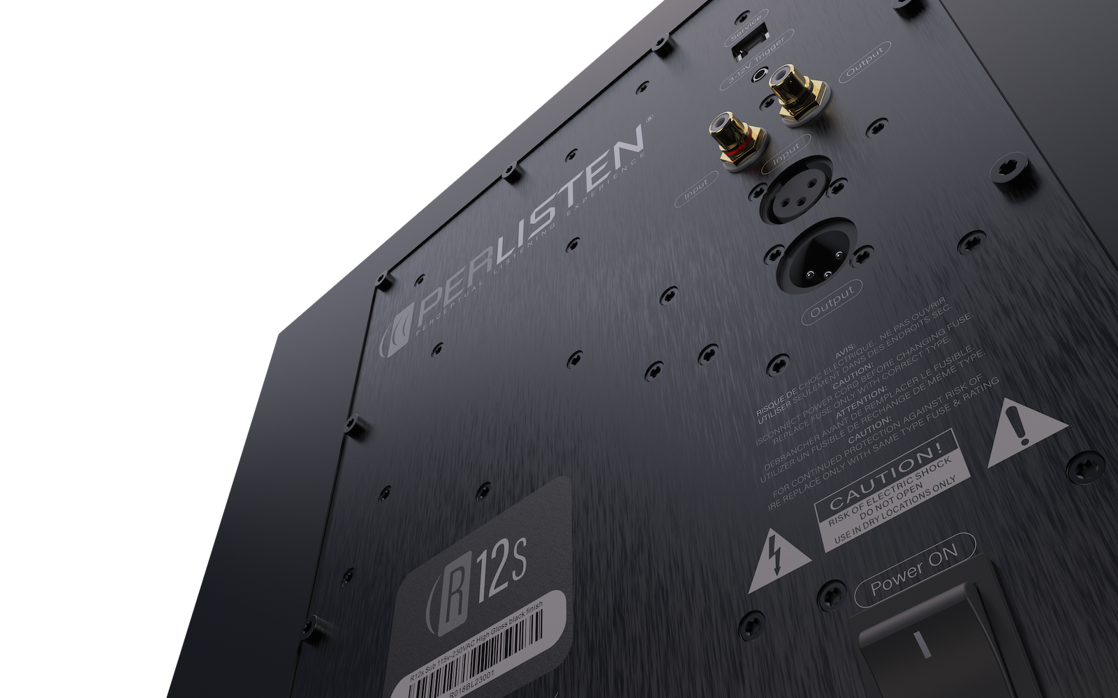 Perlisten Subwoofer R12s Back Closeup Transp