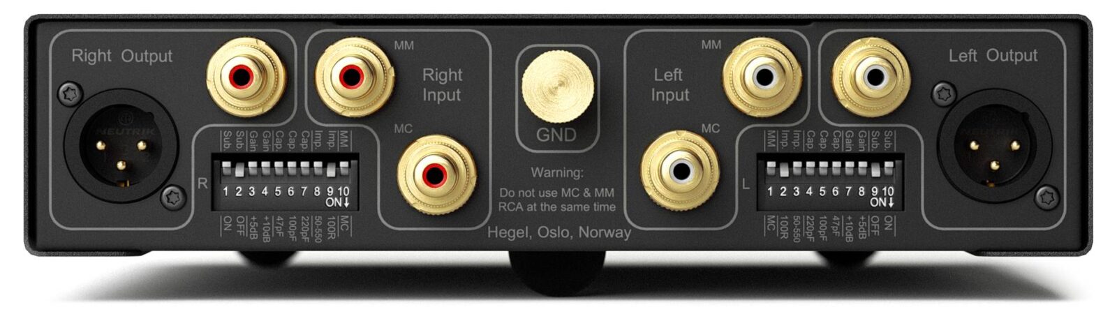 Hegel V10 Phono Preamp Back